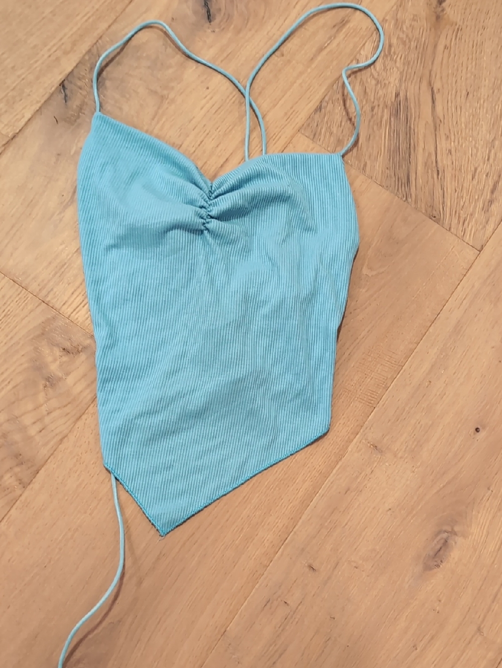 Shein Tie Back Blue Top